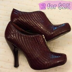 BCBG Plum Colored High Heel Booties